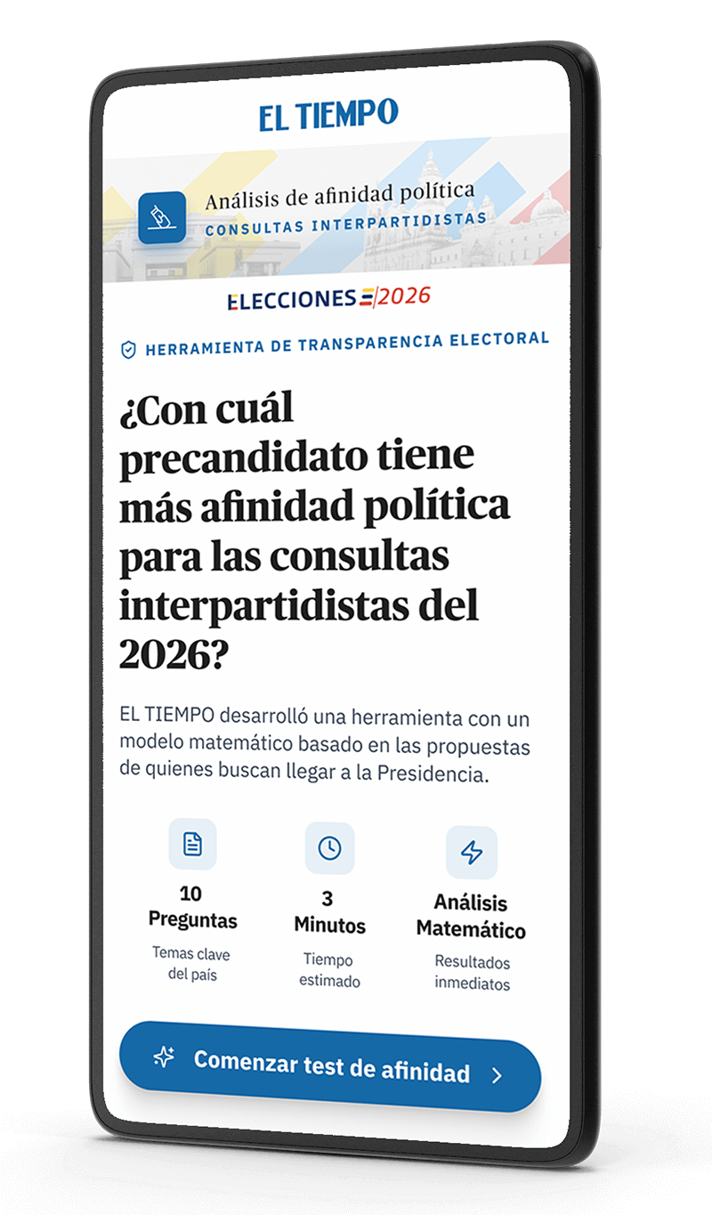 Home de la aplicación web Elecciones El Tiempo 2026